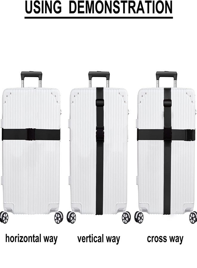 BASRI Luggage Straps for Suitcases, 5cm Wide x 2meter Long, Adjustable, Quick Release Buckle, Heavy Duty, Polypropylene Belt, ABS Push Buckle (1 PCS, Black) - Image 3